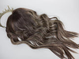 ERIN | BROWN WITH BLONDE HIGHLIGHTS | FULLY WEFTED TOPPER | 6"X6"
