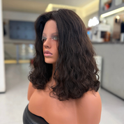 CLEO | VELVET LUXE LACE TOP WIG — NATURAL DARK BROWN · CURLY BOB - PureDivineHair