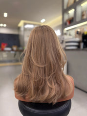 Silk Top Wig Warm Balayage - back view showing full length and layers
