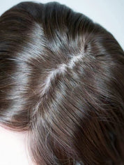 KATE European hair topper parting detail
