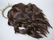 KATE dark brown silk top topper styled with loose waves