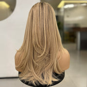 LUMIÈRE | VELVET LUXE LACE TOP WIG — ROOTED BALAYAGE BLONDE
