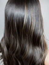 BLAIR | SOFT BLACK WITH BROWN HIGHLIGHTS | SILK TOP TOPPER | 7"X8"