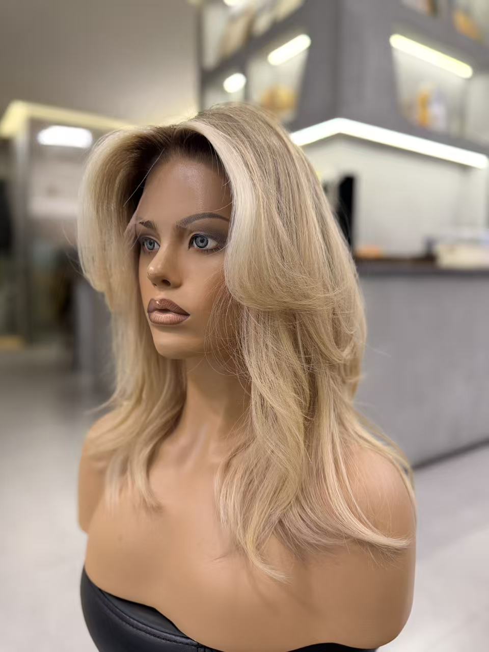 BRYNN | VELVET LUXE LACE TOP WIG — ROOTED WARM BLONDE