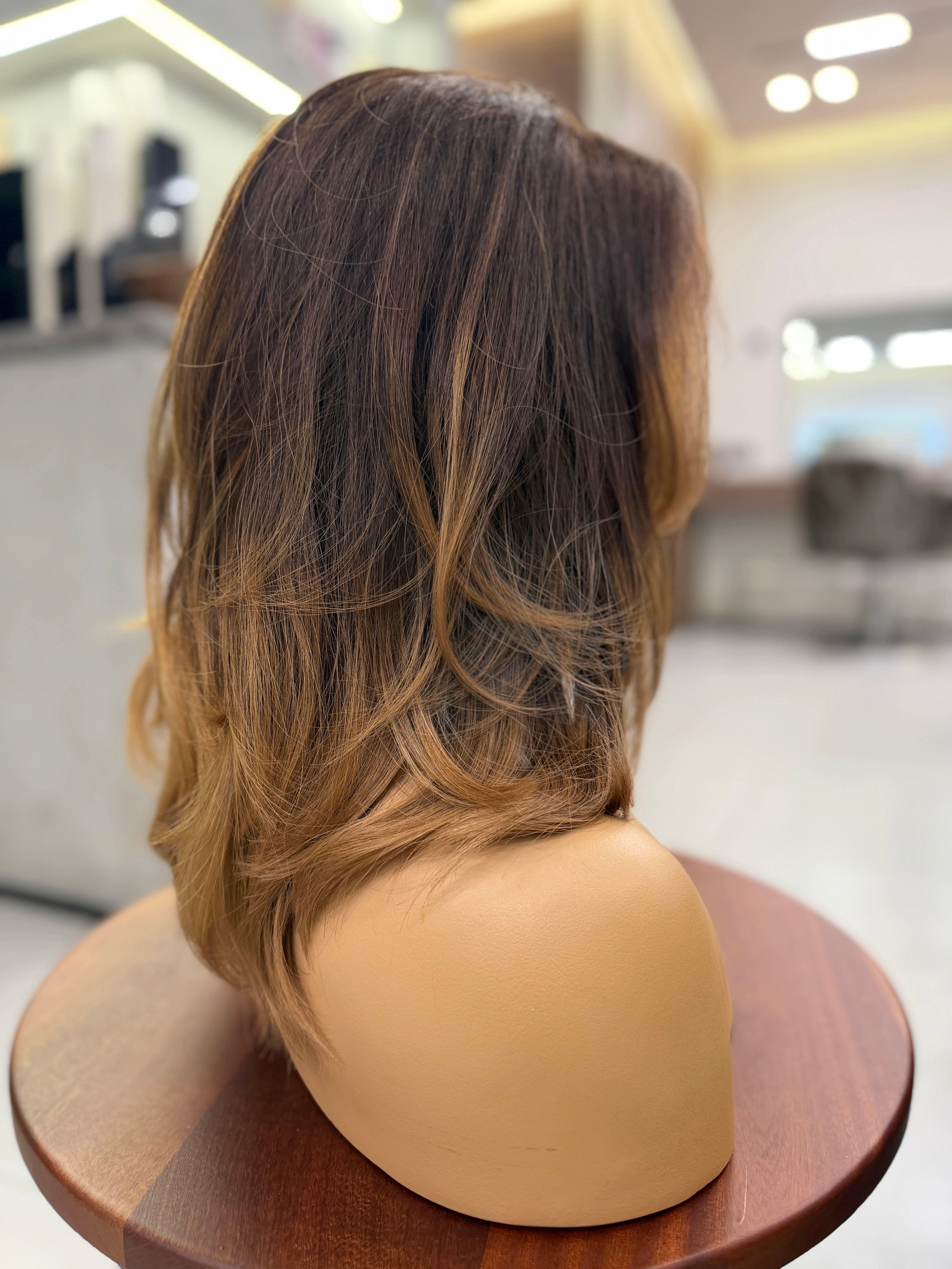 FAYE | VELVET LUXE LACE TOP WIG — ROOTED WARM BRUNETTE · BALAYAGE