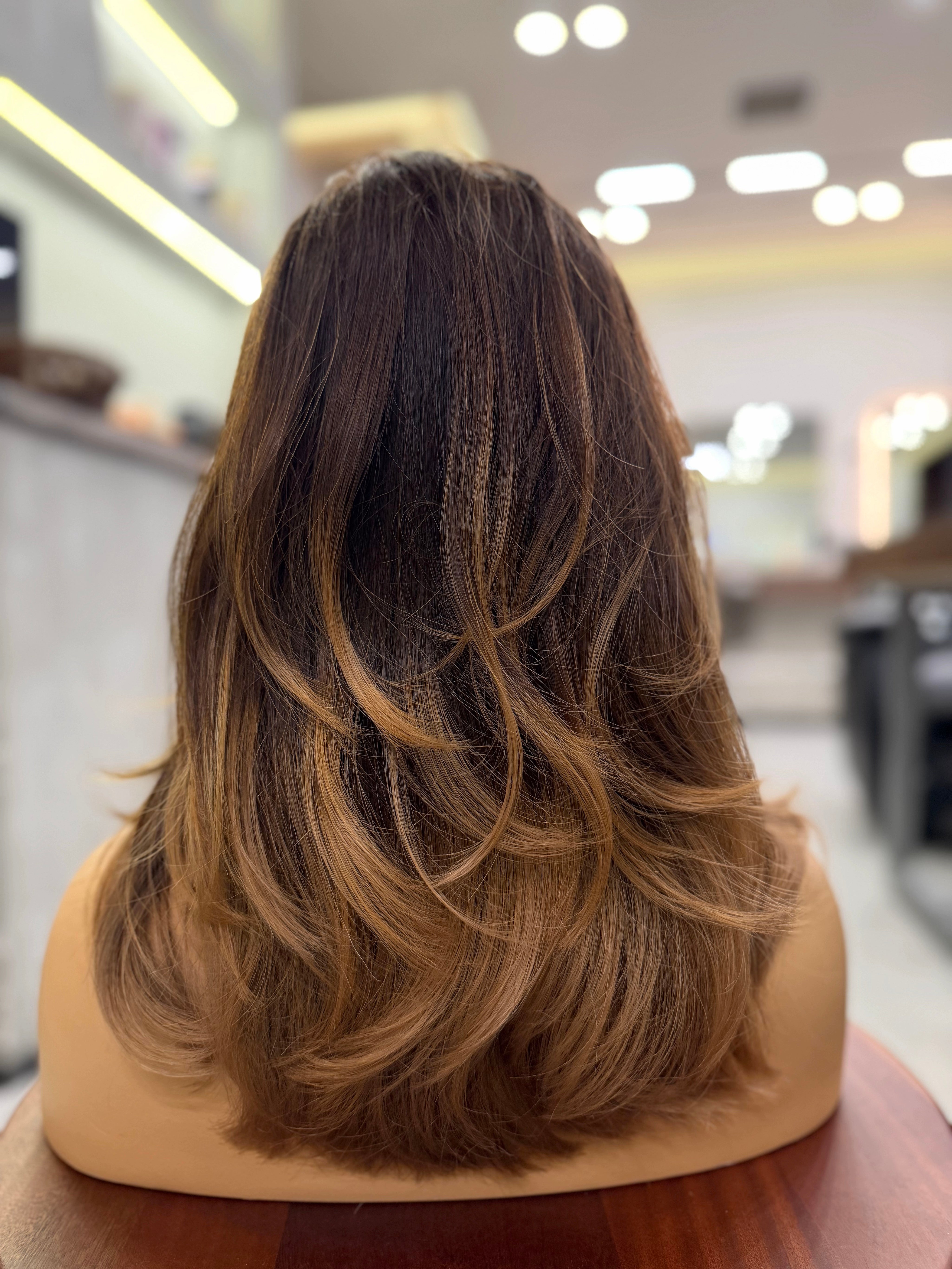 FAYE | VELVET LUXE LACE TOP WIG — ROOTED WARM BRUNETTE · BALAYAGE